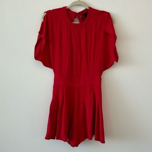 XE C/MEO Collective Red Short Romper with Tie in Back (sorry wrinkled in photo)